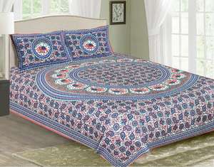 Peacock Mandala 100% algodón Queen sábana ropa de cama cubrecama decoración del hogar calidad superior Sanganeri estampado por consignadores indios - Product Image 4