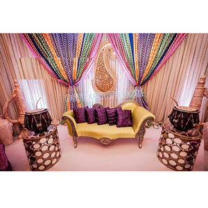 Backdrop for Mehendi Function Punjabi Wedding Stage Backdrop <b>Curtains</b> Mehandi Stage Backdrop <b>Curtains</b> - Product Image 1
