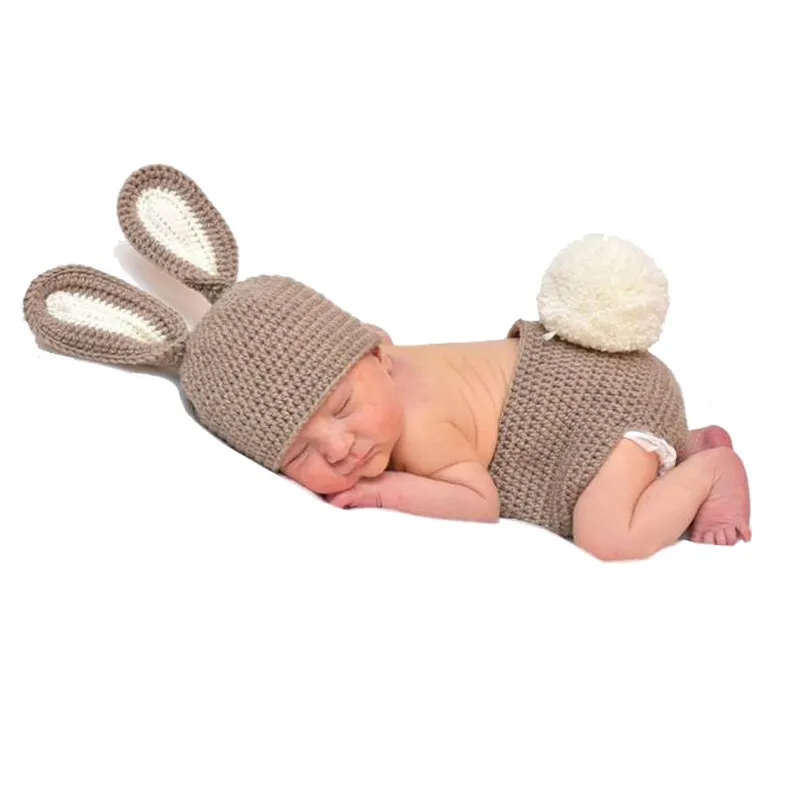 Bonito Animal imitación ropa de ganchillo disfraz recién nacido bebé accesorios de fotografía