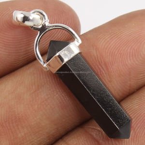 Élégant pendentif en argent sterling 925 avec pointe de crayon en onyx noir, pierres précieuses fabriquées à la main, breloques pour femmes, bijoux de guérison - Product Image 2