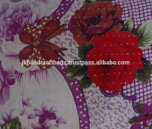 Venta caliente Nueva impresión Fine Stitch Sari Kantha Floral Funda de almohada - Product Image 3