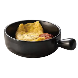 negro cena tazón Suppliers-De moda negro cena tazón de sopa con mango para ensalada sopa de pasta plato