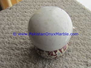 Esfera Redonda Elegante de Dolomita Bellamente Pulida y Mármol Blanco Natural de Carrara, Bola de Ziarat Única - Product Image 6