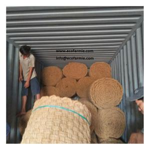 Rouleau de tapis en fibre de coco géoctile, tapis en coco naturel pour la construction de routes, taille et emballage personnalisés - Product Image 2