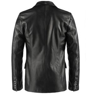 Wholesale Supplier Pure Lambskin Long Italian Leather <b>Coat</b> for Men - Product Image 2