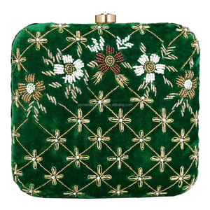 Top Quality Fashionable Zari beaded Clutch <b>Purse</b> For Women Indian Embroidered Evening Clutch Bag <b>Purse</b> Indian Wedding Christmas. - Product Image 1
