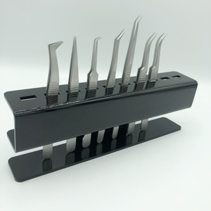 Pinzas profesionales de Extensión de pestañas de acero inoxidable con acabado opaco de alta calidad, Punta puntiaguda, aislamiento sostenible de etiqueta privada - Product Image 6