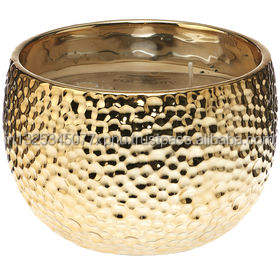 Pot à bougie en verre ambré avec couvercle en métal Élégant autres bougeoirs lanternes et vases - Product Image 5