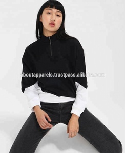 Nueva sudadera con cremallera de bloque de color personalizada de alta calidad, sudadera de algodón suave para mujer sudaderas con cremallera personalizadas para invierno - Product Image 3