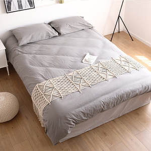 Affordable Hotel Decor Handcrafted Large <b>Runner</b> Cotton Rope Macrame <b>Bed</b> <b>Runners</b> for Dining Table Macrame Coffee Table <b>Runners</b> - Product Image 1