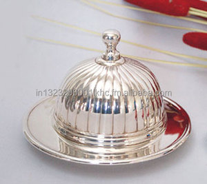 หม้อใส่เนยและหม้อใส่ไข่ทำจากทองเหลืองชุบเงิน - Product Image 1