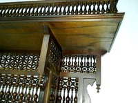 Mueble de Salón Zahereen W123 Marrón Estilo Antiguo, Reproducción Vintage Arabesca Hecha a Mano, Madera de Haya Maciza Árabe, 24x41