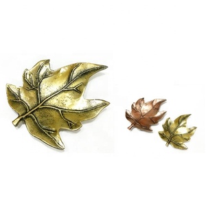 Recent Trend Hotel Food Serving Home Wedding Dining Table <b>Decoration</b> Tray <b>Fruits</b> Tabletop Display Tray Aluminum Leaf Shape - Product Image 6