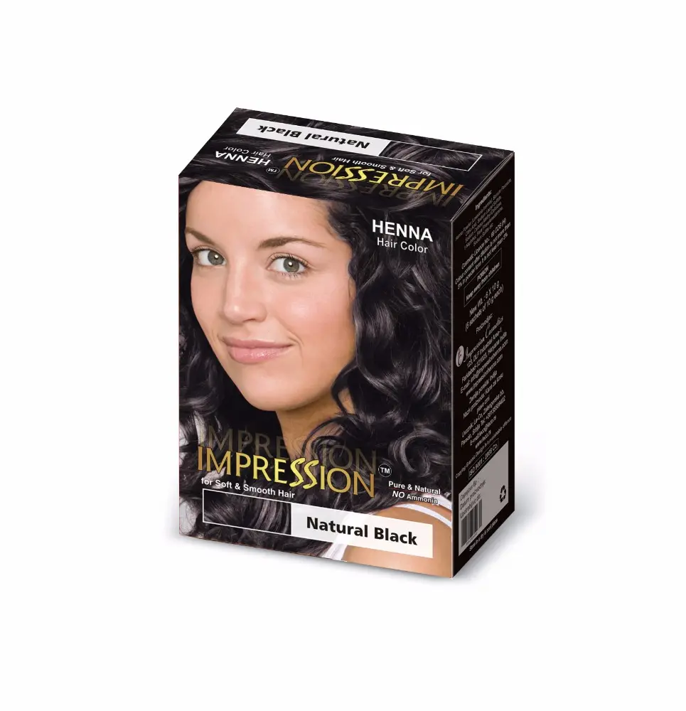 Impression Black Henna Haar färbemittel Puder EU zugelassene Henna Haarfarbe