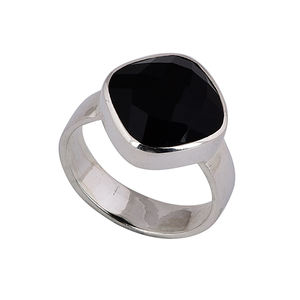 Solid 925 Sterling Silver Natural <b>Black</b> <b>Onyx</b> Gemstone <b>Ring</b> 12 mm Trendy Unisex Oval Cut Silver Plated Wedding Party Anniversary - Product Image 2