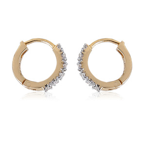 Pendientes de Aro con Diamantes Reales para Niñas, Estilo Casual - Product Image 3