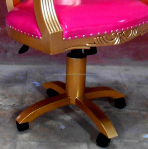 เฟอร์นิเจอร์ไม้ในร่มมะฮอกกานี: ร้อนสีชมพูทองร้านหมุนเก้าอี้แกะสลักสไตล์คลาสสิก - Product Image 6