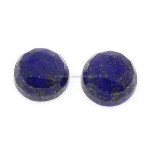 Natural lapis lazuli 10mm round rose cut cab 1.98 cts loose gemstone for jewelry