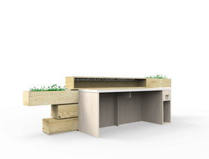 <b>Wooden</b> Irregular Blocks Office Furniture Modern Counter Reception <b>Desk</b> ,<b>solid</b> wood reception <b>desk</b> reception stand office <b>desk</b> - Product Image 5