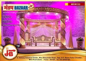 Telón de fondo de estilo de moda indio hecho a mano Mandap de boda moderno con sillas portátiles grandes para fiestas - Product Image 4