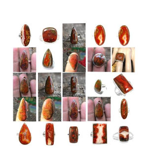 แหวนโมราตะเข็บโมร็อกโกทรงลูกแพร์รูปไข่สี่เหลี่ยมหินอัญมณีธรรมชาติทรงหลังเบี้ย925เงินสเตอร์ลิง - Product Image 1