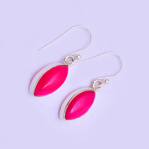 Pendiente de joyería colgante de plata de ley 925 con piedras preciosas de color rosa Marquesa, pendiente de moda para boda, aniversario para Unisex - Product Image 2