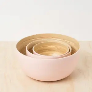 Vietnam bamboo bowls finishes with lacquer/ unique style bamboo bowls