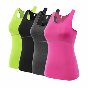 Tank Top Ladies Compression Tank Top Active Wear High Quality Workout Sports Tops Ladies Compression Running Gym Yoga Vest