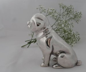 Brass Nickel Plated <b>Dog</b> Figurine Pet Cremation <b>Urn</b> by Brassworld India - Product Image 5