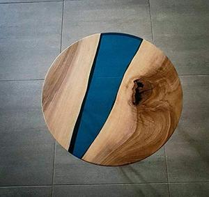 โต๊ะกาแฟไม้จริงขอบธรรมชาติ ดีไซน์ทันสมัย เคลือบอีพ็อกซี่ สำหรับใช้ในห้องนั่งเล่นที่บ้าน - Product Image 3