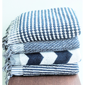 KAOS กองทัพเรือตุรกีผ้าขนหนู Handloomed หรูหราผ้าขนหนูตุรกีทำด้วยมือ Artisanal ผ้าฝ้าย100% การผลิตแบบดั้งเดิมที่ไม่ซ้ำกันปลายสูง - Product Image 4