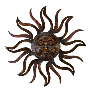 Décoration murale en métal Sun pour décoration intérieure ou extérieure - Product Image 1