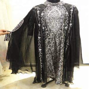 Último Abaya diseños 2018 Dubai vestido Maxi Jalabiya murciélago Dubai Abaya bordado a mano de kaftan - Product Image 6