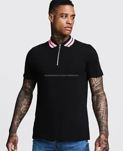 เสื้อโปโลมีซิปสไตล์ใหม่ล่าสุด,เสื้อโปโลมีแถบคอปกเสื้อกอล์ฟ Oem - Product Image 1