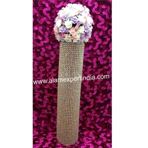 New Gold Tall <b>Crystal</b> Pillar <b>Stand</b> - Product Image 5