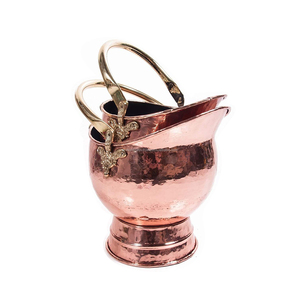 Metal Copper Hammered <b>Coal</b> Bucket Fireplace Accessories Ash Can and <b>Coal</b> <b>Scuttle</b> Bucket in Simple and Classy Look - Product Image 5
