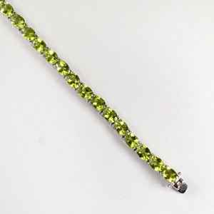 Pulsera de Tenis al por Mayor de Joyería Artesanal en Plata de Ley 925 con Gema de Peridoto Natural - Product Image 4