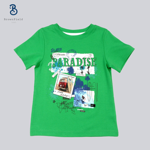 T-shirt de sport Slim en coton pour enfants, vêtements d'été, vente en gros, nouveau Design, - Product Image 3