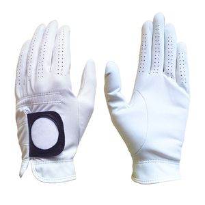 Gants de golf en cuir Cabretta blanc de haute qualité avec logo personnalisé Coopération BR GF027 - Product Image 1
