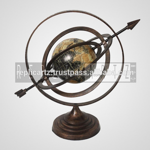 Decoración de Mesa Maximus International, Esfera Armilar de Aluminio, Globo Terráqueo, Reloj Solar, Globo Náutico Marítimo Antiguo, Estilo Art Deco - Product Image 2