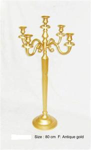 Centre de table rectangulaire en métal doré pour décoration de mariage - Product Image 2