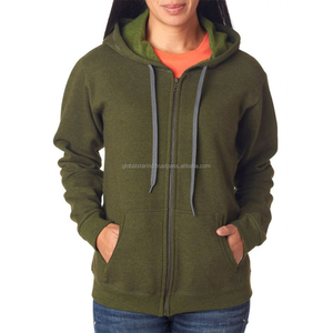 Sudadera con capucha verde elegante para mujer, ropa de calle transpirable con capucha de moda para invierno de talla grande - Product Image 1