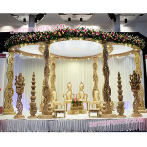 Support de paon pour mariage indien, 1 pièce, en bois sculpté, pour décoration de mariage - Product Image 1