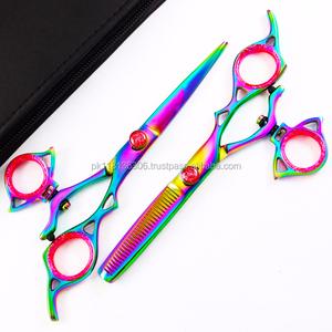 Tijeras de peluquero de acero japonés personalizadas de 6 ", tijeras de estilismo para el pulgar, tijeras de pelo liso de acero inoxidable giratorias - Product Image 2