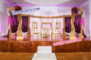 Mandap de Boda Tallado por Diseñadores, Mandap de Boda Hindú Elegante, Mandap de Boda de Madera Hecho a Mano, Decoración para Eventos en Suiza, Londres - Product Image 4
