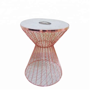 2024 fait à la main moderne luxe marbre ovale table à thé fer art métal cadre simple double pont canapé petite table salon ménage - Product Image 1