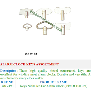 Assortiment de clés de réveil GS 2193 Outils de réparation de bijoux par GREEN STRAS SA PVT LTD - Product Image 2