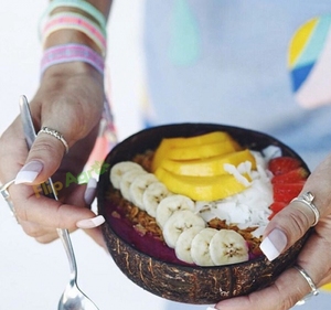 ชามมะพร้าวดิบปราศจากสาร BPA ทำด้วยมือของแท้เป็นมิตรกับสิ่งแวดล้อมขายส่งจากเวียดนามสำหรับจัดแสดงอาหารธรรมชาติ - Product Image 4