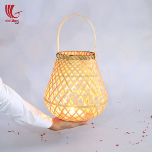 โคมไฟไม้ไผ่ธรรมชาติรักษ์โลกพร้อมที่ใส่เทียนทำจากแก้ว ตกแต่งบ้าน ราคาส่งที่ดีที่สุด - Product Image 6