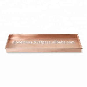 Plateau de service rectangulaire en cuivre, écologique, jetable, durable, de qualité commerciale, pour une décoration de table élégante et le service - Product Image 1
